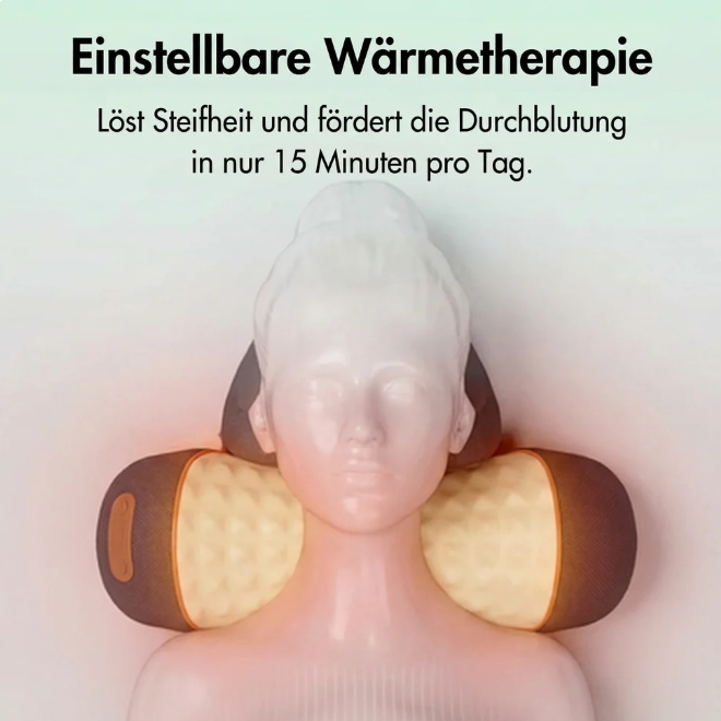 Heated Vibration Neck Massage Pillow – Cervical Traction Cushion for Pain Relief, Travel, Office & Sleep