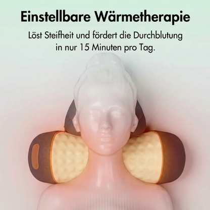 Heated Vibration Neck Massage Pillow – Cervical Traction Cushion for Pain Relief, Travel, Office & Sleep