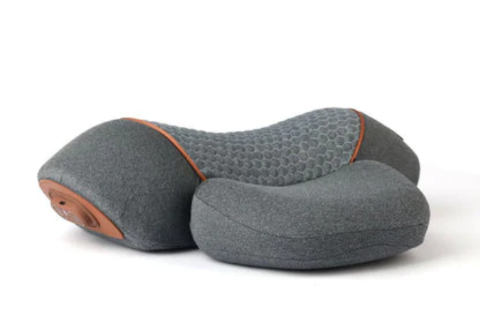 Heated Vibration Neck Massage Pillow – Cervical Traction Cushion for Pain Relief, Travel, Office & Sleep
